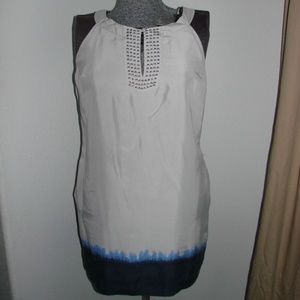 Banana Republic Tank Shift Dress Beads & Button